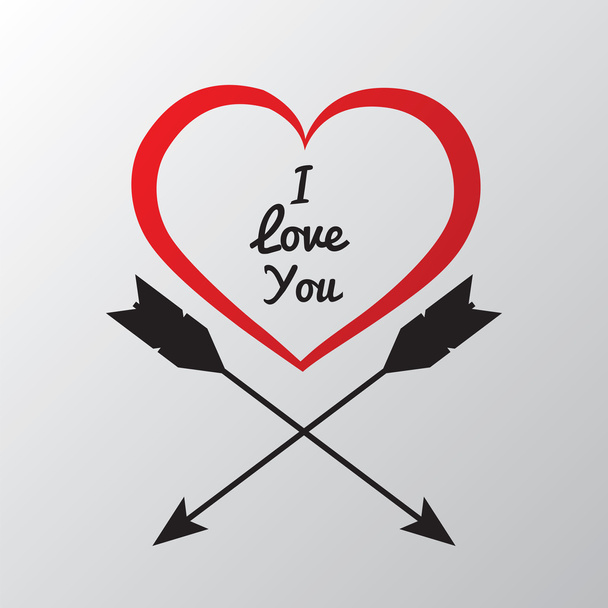 Red heart with arrows - Vector, Image