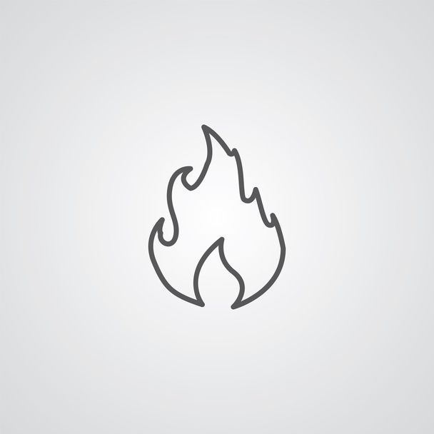 fogo símbolo contorno, escuro no fundo branco, modelo de logotipo
 - Vetor, Imagem