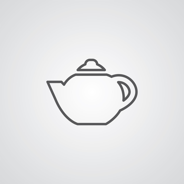 символ очертания чайника, темно-белый фон, шаблон логотипа
 - Вектор,изображение