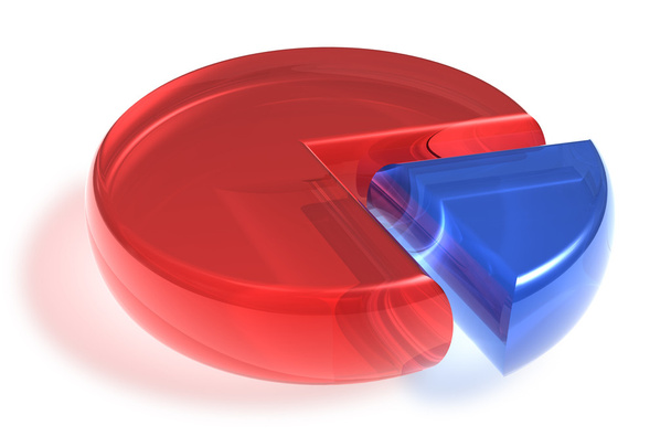 Red and blue crystal pie chart - Foto, Bild