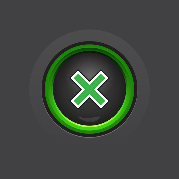 glossy dark exit button - Vector, Image