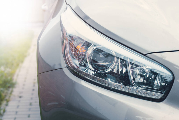 Detail of modern car headlight. High quality photo - Photo, Image