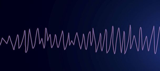 EKG-Darstellung des Torsades de pointes rhythm, gefährlicher Herzrhythmus mit schnellen, unregelmäßigen Schlägen, die sich um die elektrische Achse drehen und möglicherweise Ohnmacht oder Herzstillstand verursachen, 3D-Illustration - Foto, Bild
