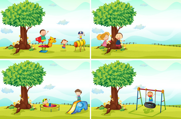 Дети и парк
 - Вектор,изображение