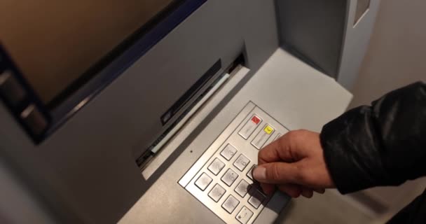Man receives dollar money from ATM. Banking services - Metraje, vídeo