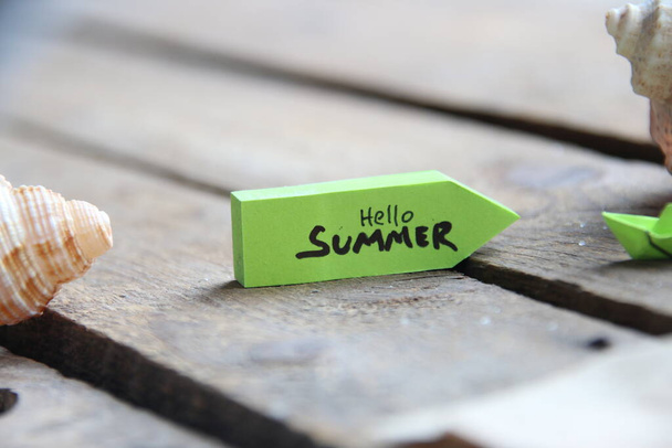 Hello summer creative concept. Background for relax tropical season. - Foto, Imagem