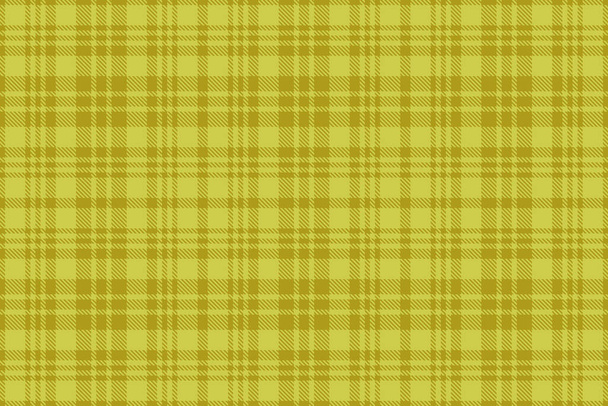 Comprobación del patrón textil del vector a cuadros de fondo con una textura sin costuras tela de tartán en color amarillo. - Vector, Imagen