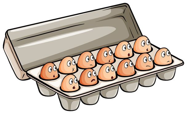 A dozen of eggs - Vector, Image