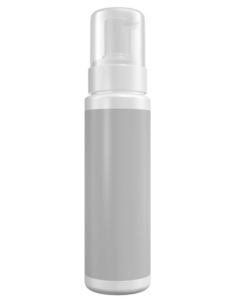 botella cosmética con aerosol blanco, 3 d representación aislada sobre fondo blanco  - Foto, imagen