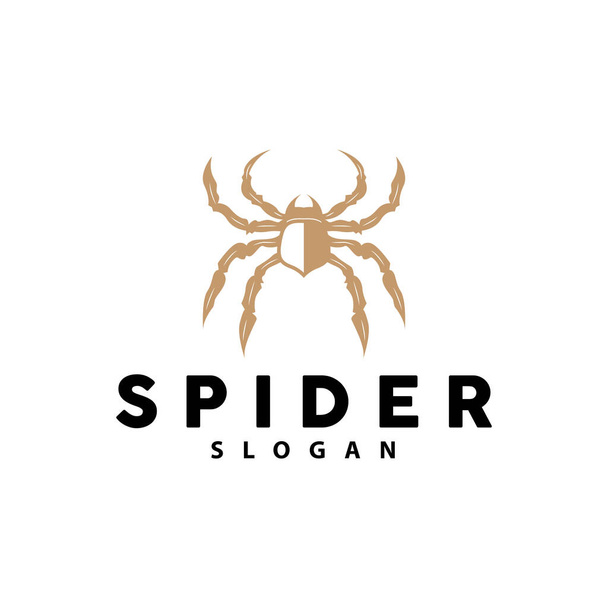 スパイダーロゴ、昆虫動物ベクトル、プレミアムヴィンテージデザイン、アイコンテンプレートシンボル - ベクター画像