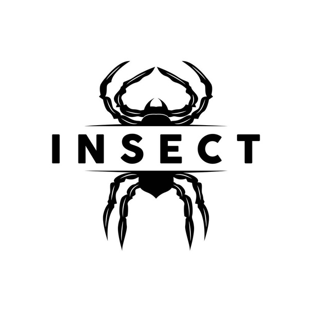 Logo de araña, vector animal de insectos, diseño vintage premium, símbolo de plantilla de icono - Vector, imagen