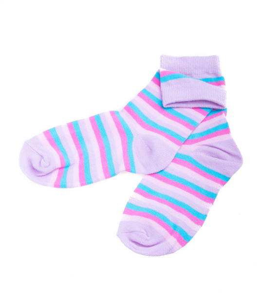 Többszínű gyermek csíkos zokni - Fotó, kép