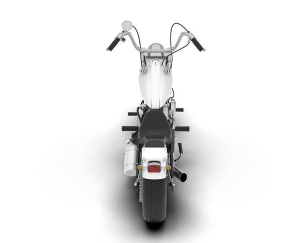 Moto blanco aislado sobre fondo blanco. representación 3d - ilustración - Foto, Imagen