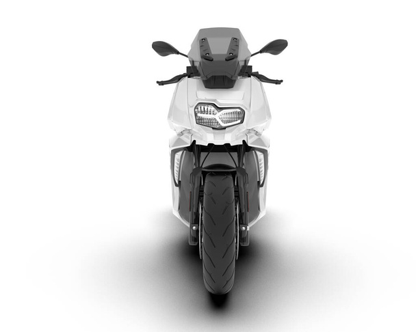 Moto bianca isolata su fondo bianco. rendering 3d - illustrazione - Foto, immagini