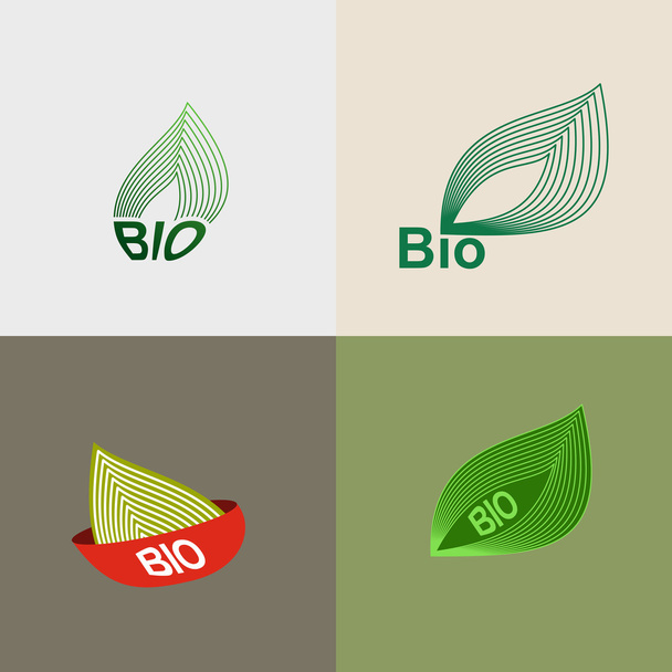 Bio logo hojas verdes. deja iconos ambientales. Ilustración vectorial
 - Vector, imagen