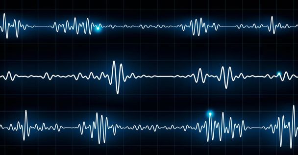 eşitleyici titreşim ayarı ses dalgası eq dalgalanması çizgi kalp dalgası 3d illüstrasyon - Fotoğraf, Görsel