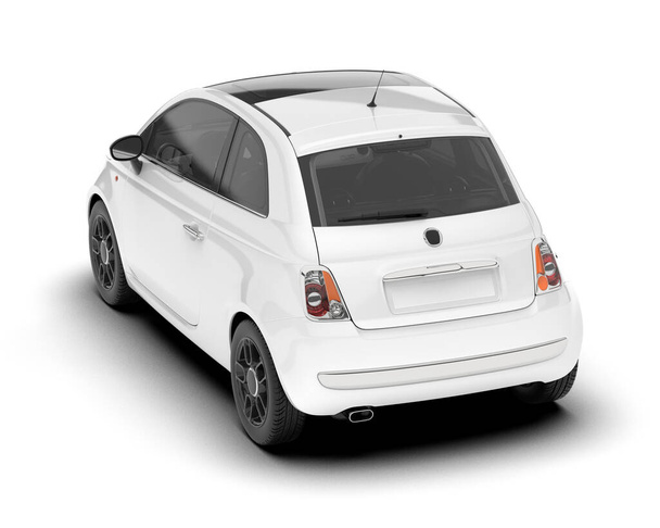 White city car isolated on white background. 3d rendering - illustration - Фото, зображення