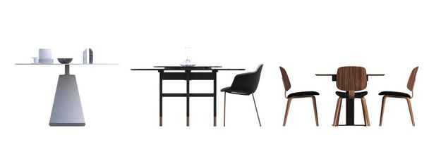 coffee tables isolated on white background, 3D illustration, cg render - Valokuva, kuva