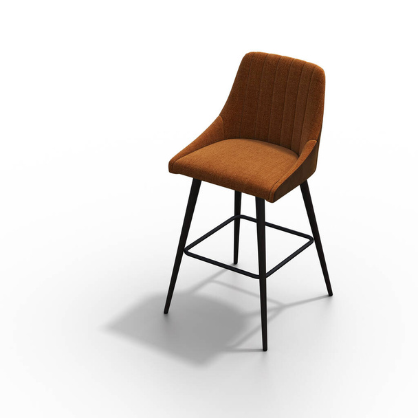 stoel geïsoleerd op witte achtergrond, interieur meubels, 3D illustratie, cg render - Foto, afbeelding