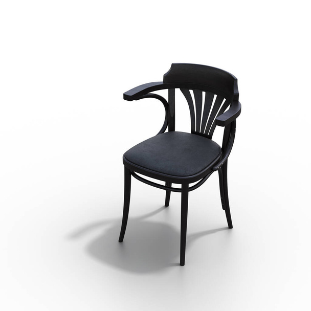 krzesło izolowane na białym tle, meble wewnętrzne, ilustracja 3D, cg renderowanie - Zdjęcie, obraz