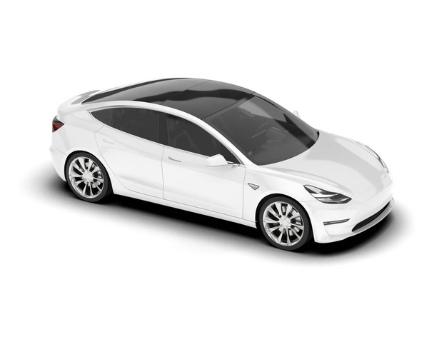 White sport car isolated on white background. 3d rendering - illustration - Photo, Image