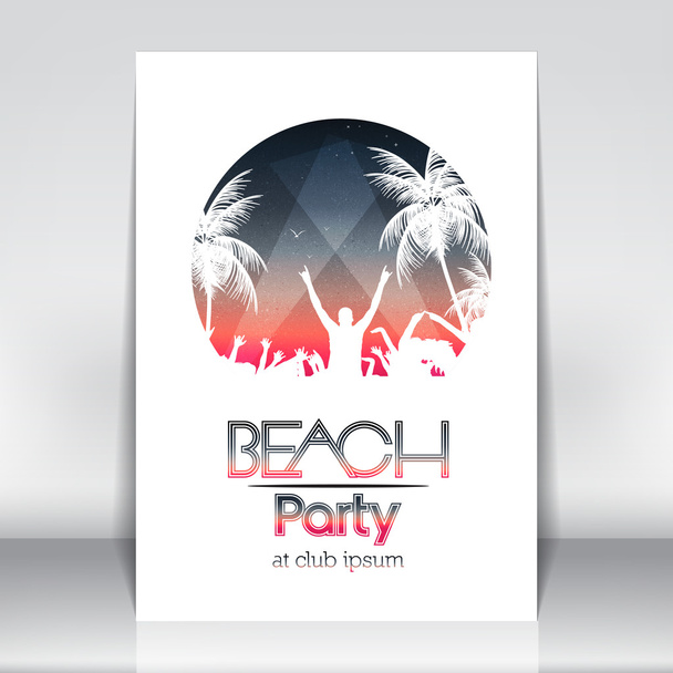Summer Beach Party Poster Template - Vector Illustration - Διάνυσμα, εικόνα