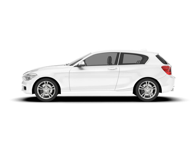 Carro esporte branco isolado no fundo branco. renderização 3d - ilustração - Foto, Imagem