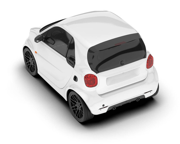 Blanco coche moderno aislado en el fondo. representación 3d - ilustración - Foto, imagen