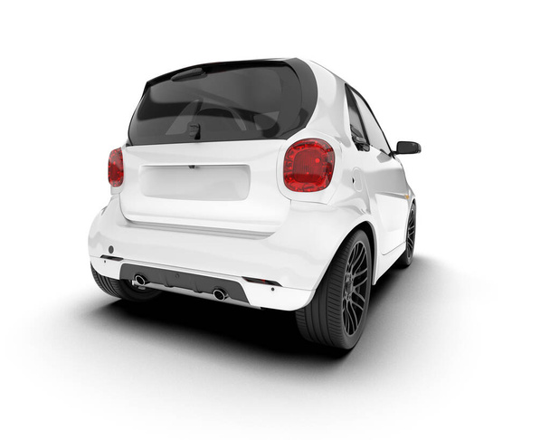 White modern car isolated on background. 3d rendering - illustration - Foto, Imagem