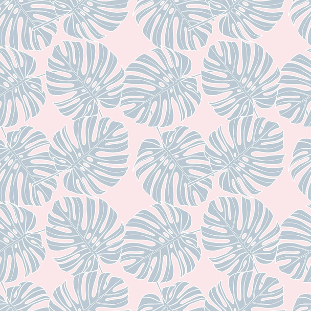 Tropical seamless pattern with turquoise monstera leaves. Pattern for textiles, wrapping paper, wallpapers, covers, backgrounds, decor - Διάνυσμα, εικόνα