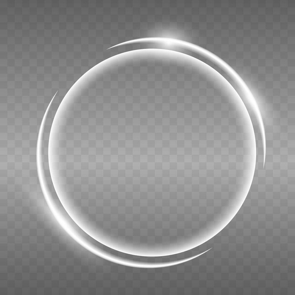Lichteffekt-Wirbel, weiße Spur-Welle. Kurve Lichteffekt der weißen Linie. Leuchtender weißer Kreis. - Vektor, Bild