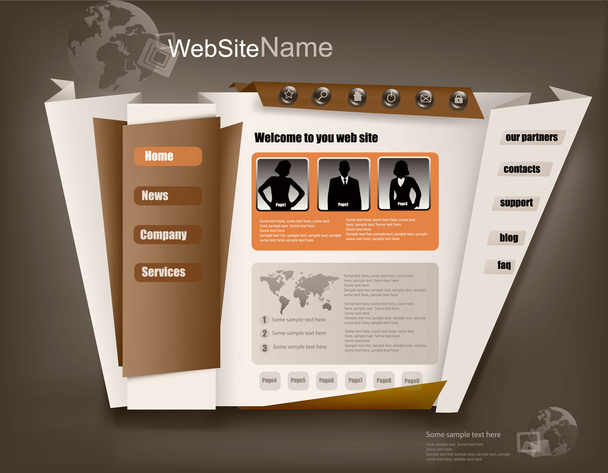 Business website design template. Vector. - Vektor, Bild