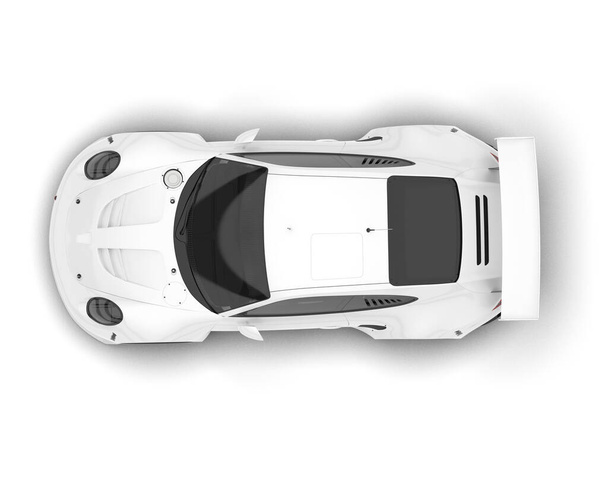 白いレースカーの背景に隔離された。3Dレンダリング-イラスト - 写真・画像