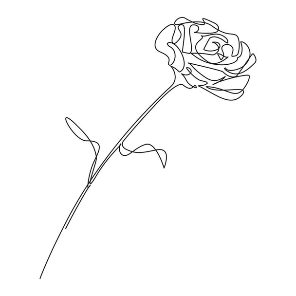 συνεχή μονή γραμμή σχέδιο ενός λουλουδιού, γραμμή τέχνη διάνυσμα εικονογράφηση - Διάνυσμα, εικόνα