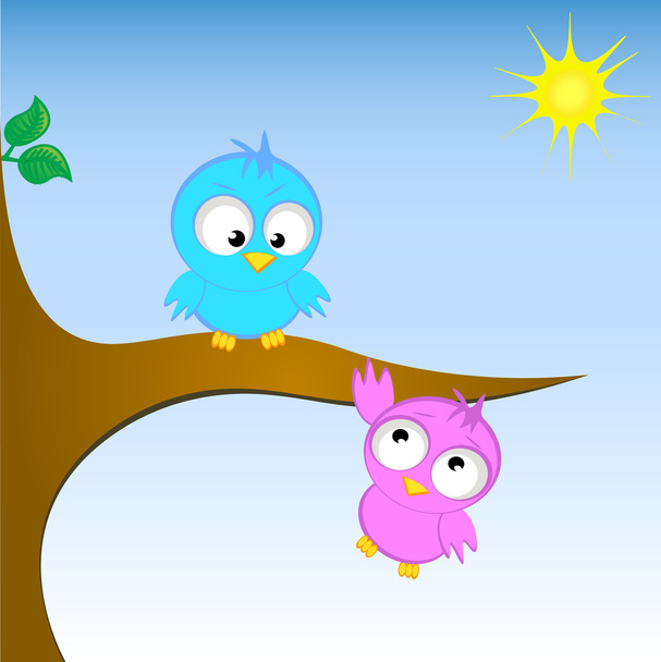 Illustration vectorielle de deux oiseaux
 - Vecteur, image