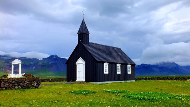 Icelandic black church - Photo, Image