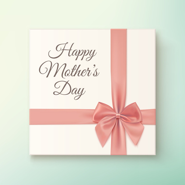 Realistic, vintage gift icon. Greeting card for Mothers Day. - Vetor, Imagem