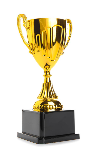 Gold cup on white background - Foto, Imagen
