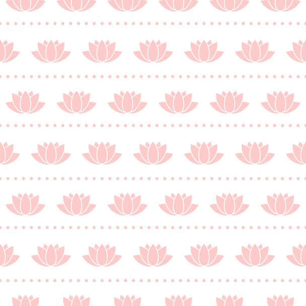 Pink Lotus Flowers Seamless Pattern - Vektor, Bild