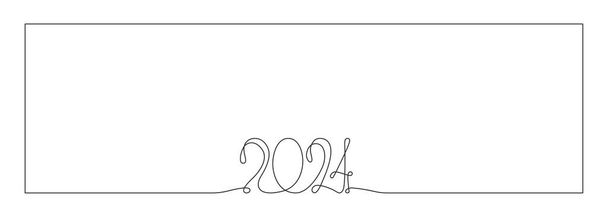 Rámec 2024 let. Ručně kreslit vektorové stock ilustrace izolované na bílém pozadí pro šablonu sociálních médií, tiskařský průmysl nebo design fotoalba. Upravitelný tah. - Vektor, obrázek
