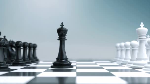 ajedrez, 3d concepto de estrategia de negocios - Imágenes, Vídeo