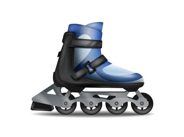 3d realistic vector icon. Roller skates isolated on white background. - Vector, Image