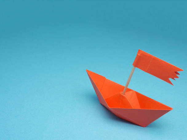 New ideas or transformation concept with a paper boat, transformation or teamwork, creativity, business concept - 写真・画像