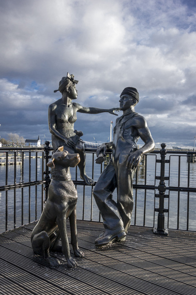 Sculpture named "people like us", in Cardiff Bay - Photo, Image