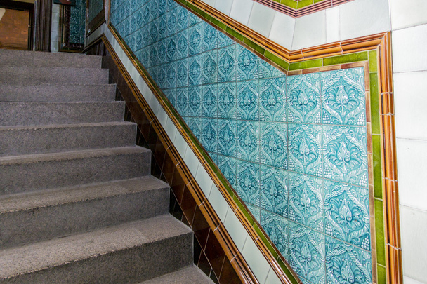 Granite Staircase with Patterned Ceramic Tiles - Photo, Image