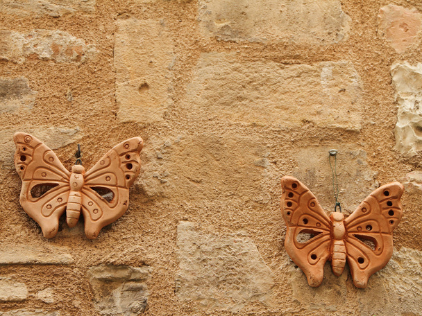 Butterfly figurines on wall - Photo, Image