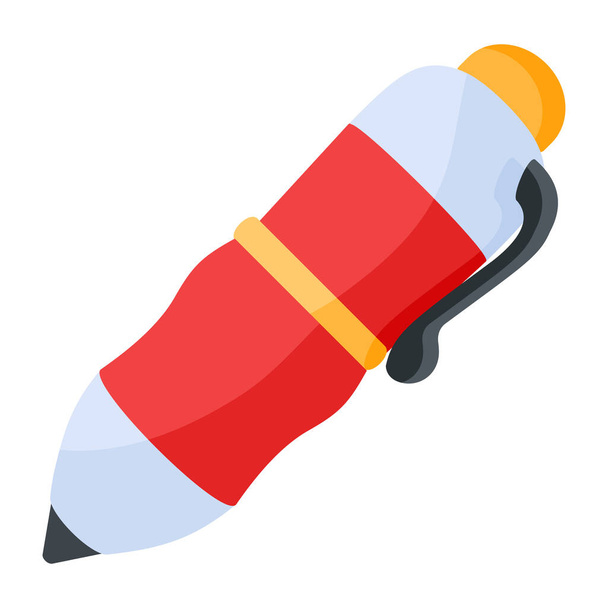 pencil with a red handle, flat style, illustration on a white background  - Vetor, Imagem