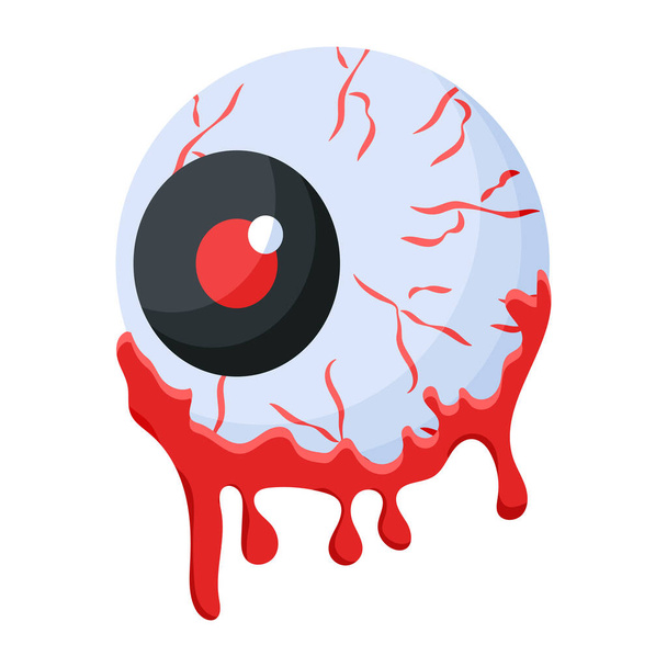 eye of a zombie, illustration, vector on white background.  - Вектор,изображение