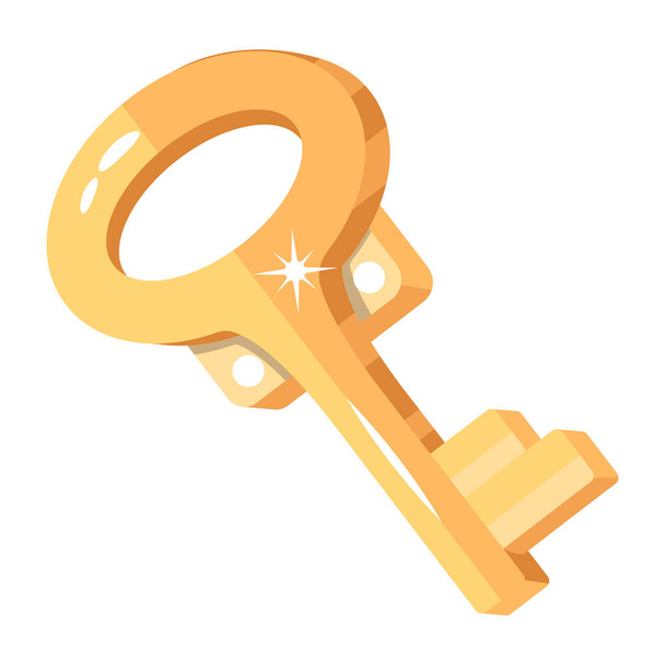 golden key on white background vector illustration  - Διάνυσμα, εικόνα