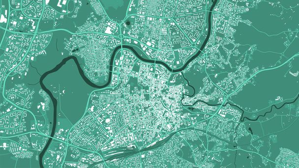 Stadsachtergrondkaart Vilnius, groen stedelijk gebied gemeentelijke kaart, Litouwen, 1920 1080. De Neris en Vilnia, wegen en spoorwegen, gebouwen en parken. Vectorillustratie. - Vector, afbeelding